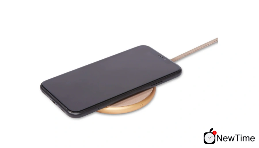 Бездротовий зарядний пристрій DECODED Wireless Fast Charger Leather Pad 10W (7.5W) Gold Metal / Rose (D9WC2GDRE)